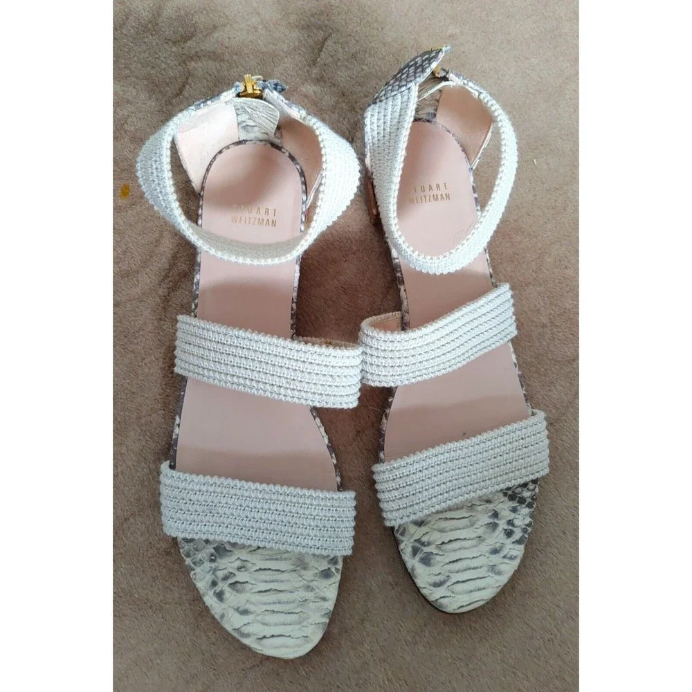 stuart weitzman Women's flat  sandals Strappy 12 leather - Picture 3 of 6